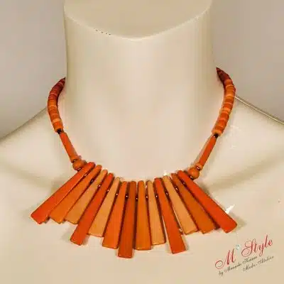 Kunststeinkette Orange, Anr.: 1177