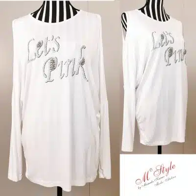 Shirt Let's Pink Weiß |Gr. UNI 38-44|, Anr.: 1352