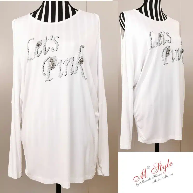 Shirt Let's Pink Weiß |Gr. UNI 38-44|, Anr.: 1352
