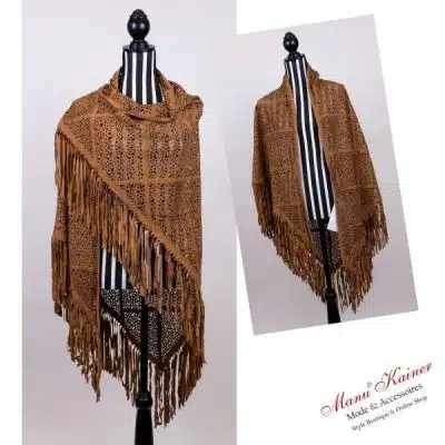 Ziegenvelourleder-Poncho |Gr. UNI|, Anr.: 1722