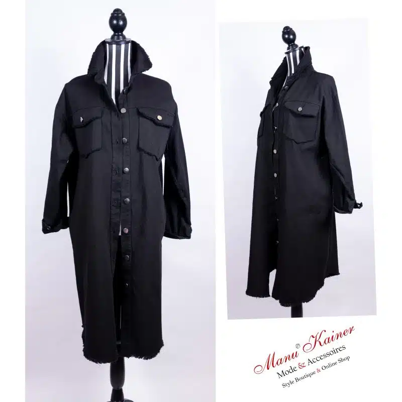 Jeansmantel Donatella Schwarz|Gr. UNI 38-44|, Anr.: 2081