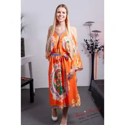 DesignerKleid Loretta Orange |Gr. UNI 36-42|, Anr.: 2293