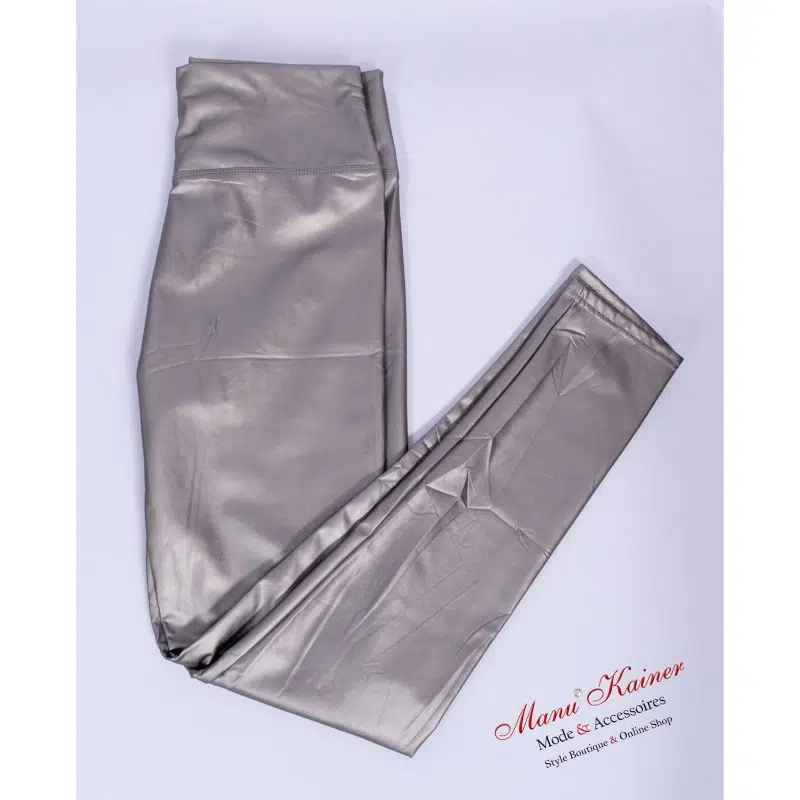 Lederimitathose Silbergrau |Gr. 36 bis 40|, Anr.: 2543
