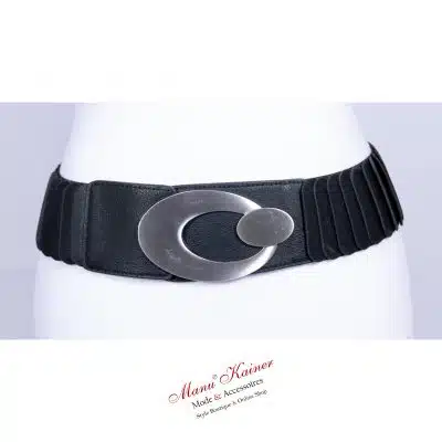 Stretchgürtel Schwarz Silberschnalle, Anr.: 2641