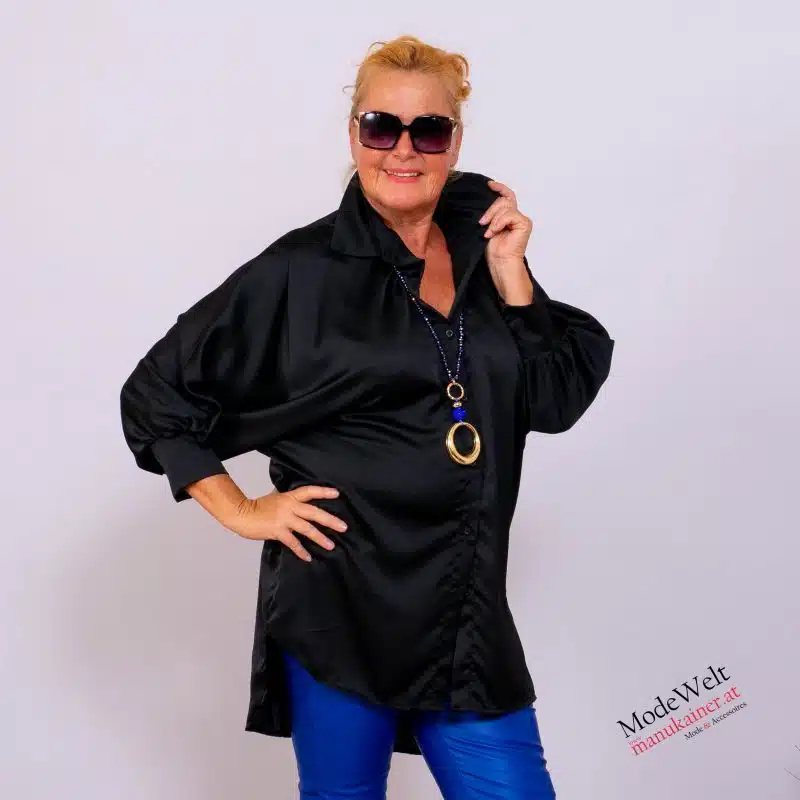 Fledermausärmelbluse Schwarz Elegance |Gr. UNI 38-44|, Anr.: 2731 – Bild 4