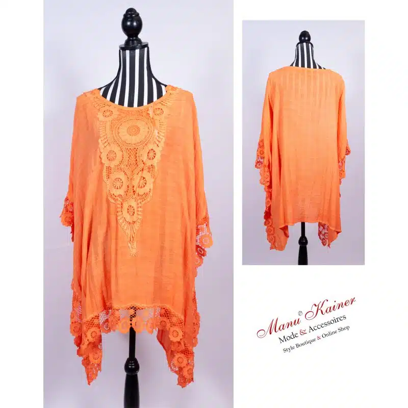 DesignPoncho Romantika Orange |Gr. UNI 38-48+|, Anr.: 2899 – Bild 2
