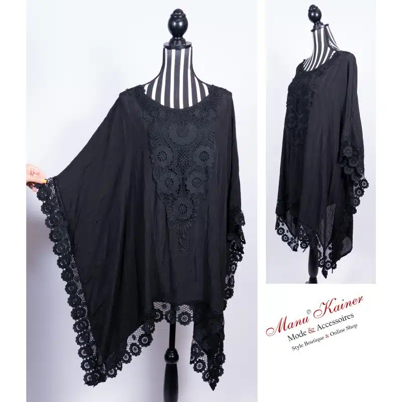 DesignPoncho Romantika Black |Gr. UNI 38-48+|, Anr.: 2900