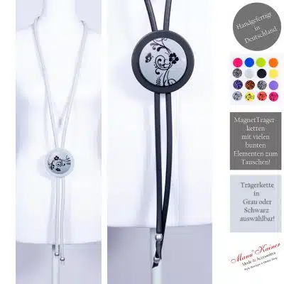 Edellongkette BeautyMagnetic Flower Grey, Anr.: 2951