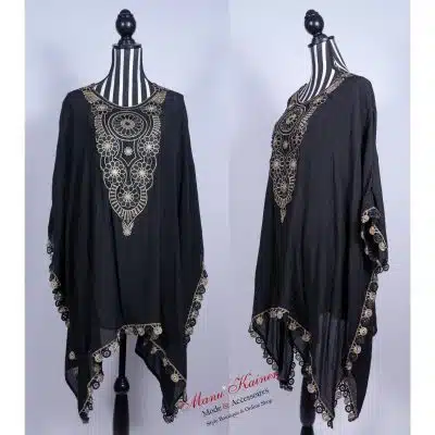 DesignPoncho Romantika Black Golden |Gr. UNI 38-48+|, Anr.: 2973