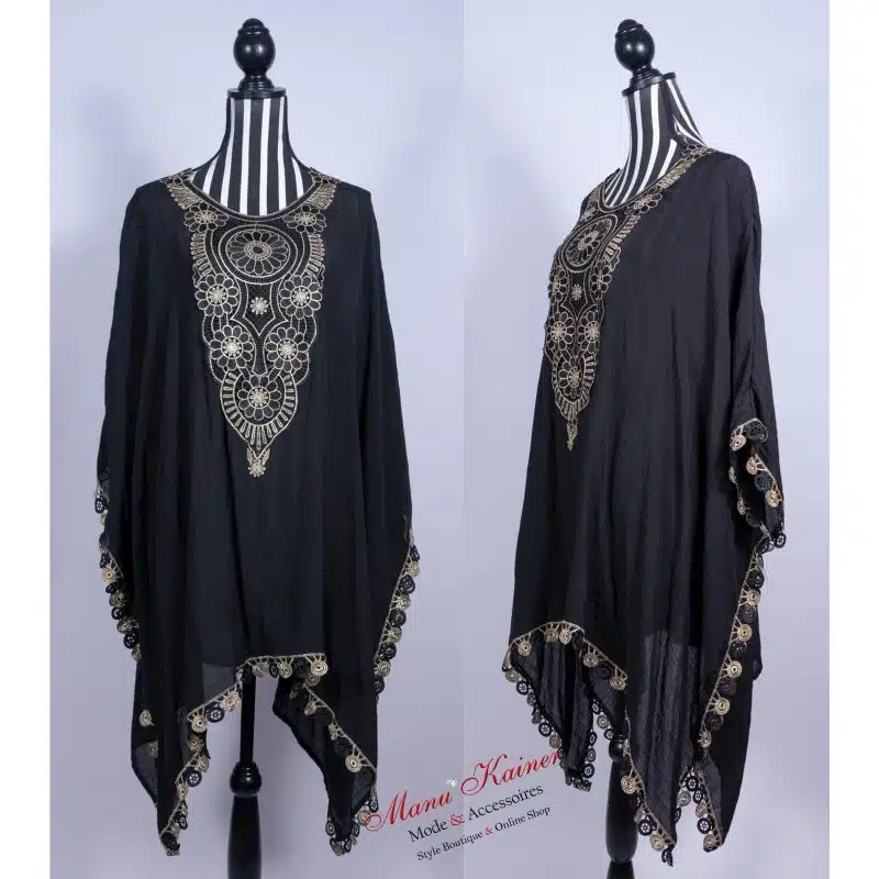 DesignPoncho Romantika Black Golden |Gr. UNI 38-48+|, Anr.: 2973