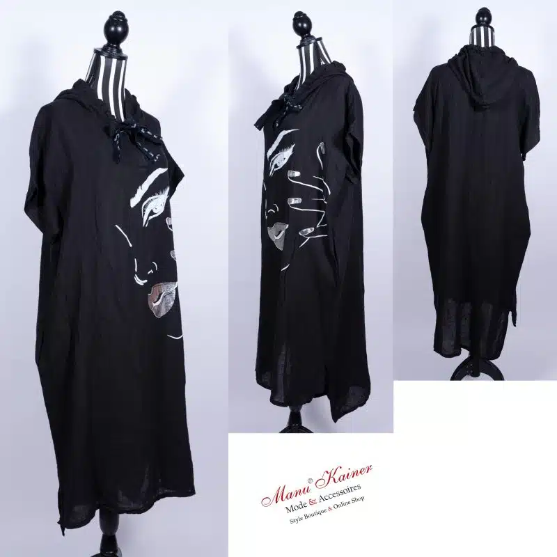 LeinenKleid Brilliant Face Black |Gr. UNI 38-46|, Anr.: 2987 – Bild 2