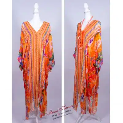 Seidenfeel-Dreamkleid Paradise Orange |Gr. UNI 38-48+|, Anr.: 3010
