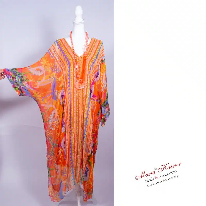 Seidenfeel-Dreamkleid Paradise Orange |Gr. UNI 38-48+|, Anr.: 3010 – Bild 2