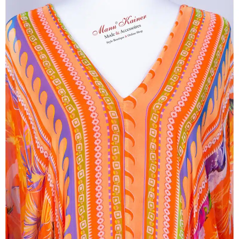 Seidenfeel-Dreamkleid Paradise Orange |Gr. UNI 38-48+|, Anr.: 3010 – Bild 4