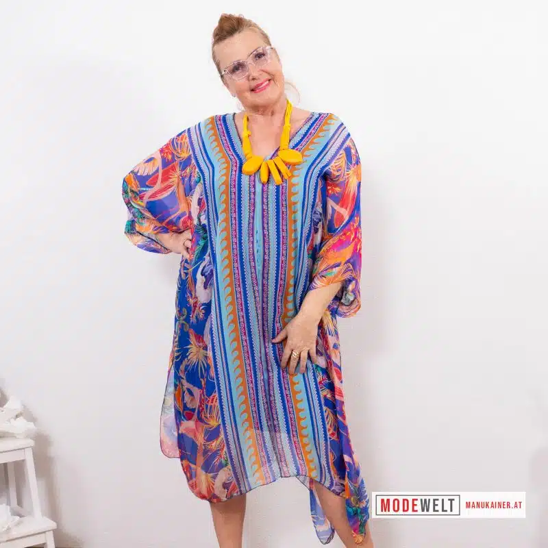 Seidenfeel-Dreamkleid Paradise Royalblau |Gr. UNI 38-48+|, Anr.: 3014
