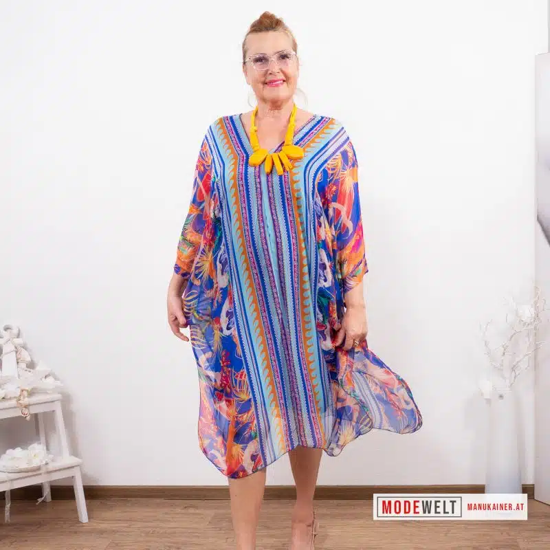 Seidenfeel-Dreamkleid Paradise Royalblau |Gr. UNI 38-48+|, Anr.: 3014 – Bild 2