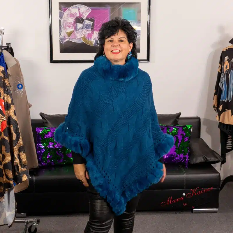 Edelponcho Fabienne Petrol |Gr. UNI|, Anr.: 3225 – Bild 5