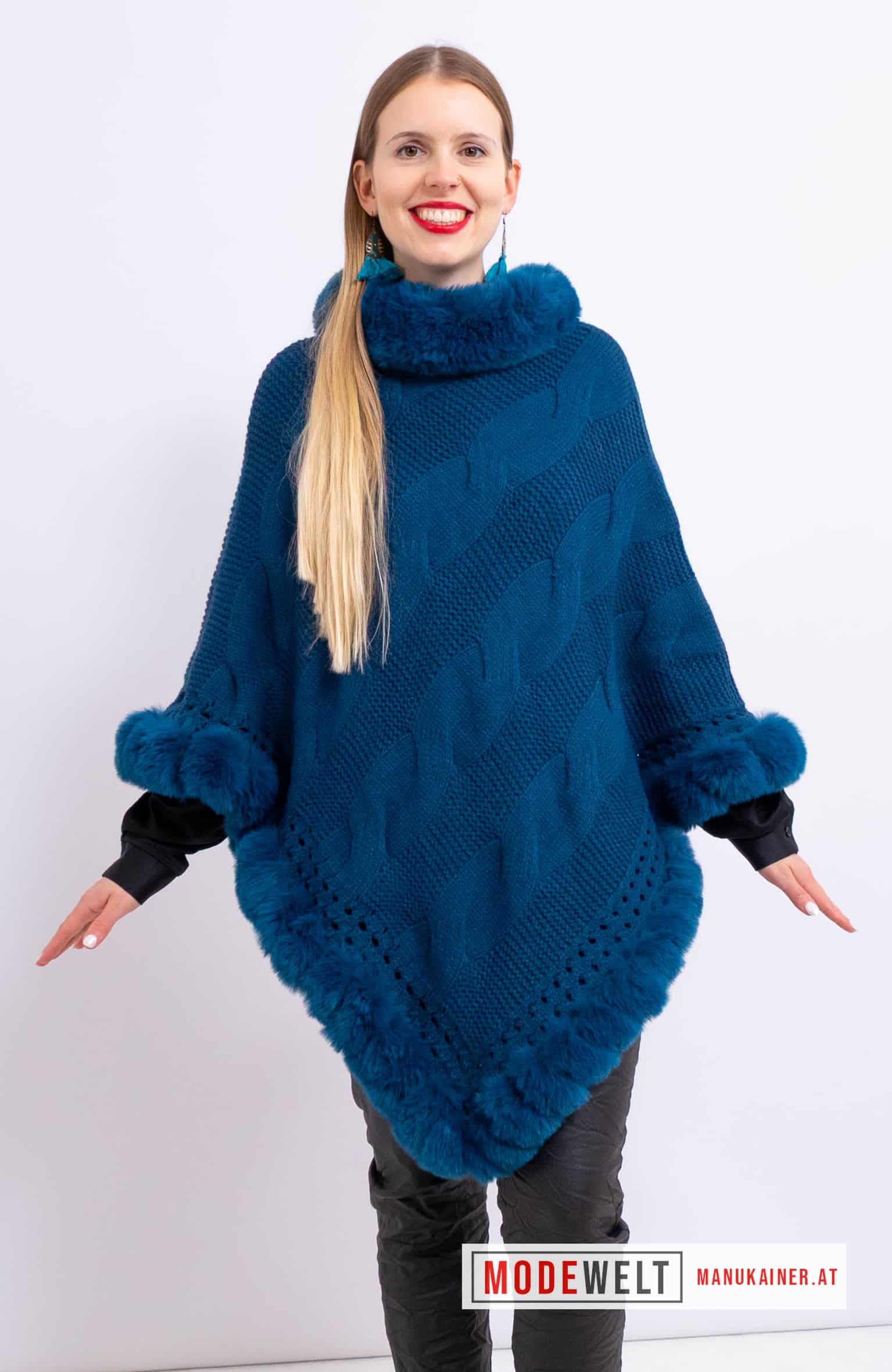 Edelponcho Fabienne Petrol |Gr. UNI|, Anr.: 3225 – Bild 2