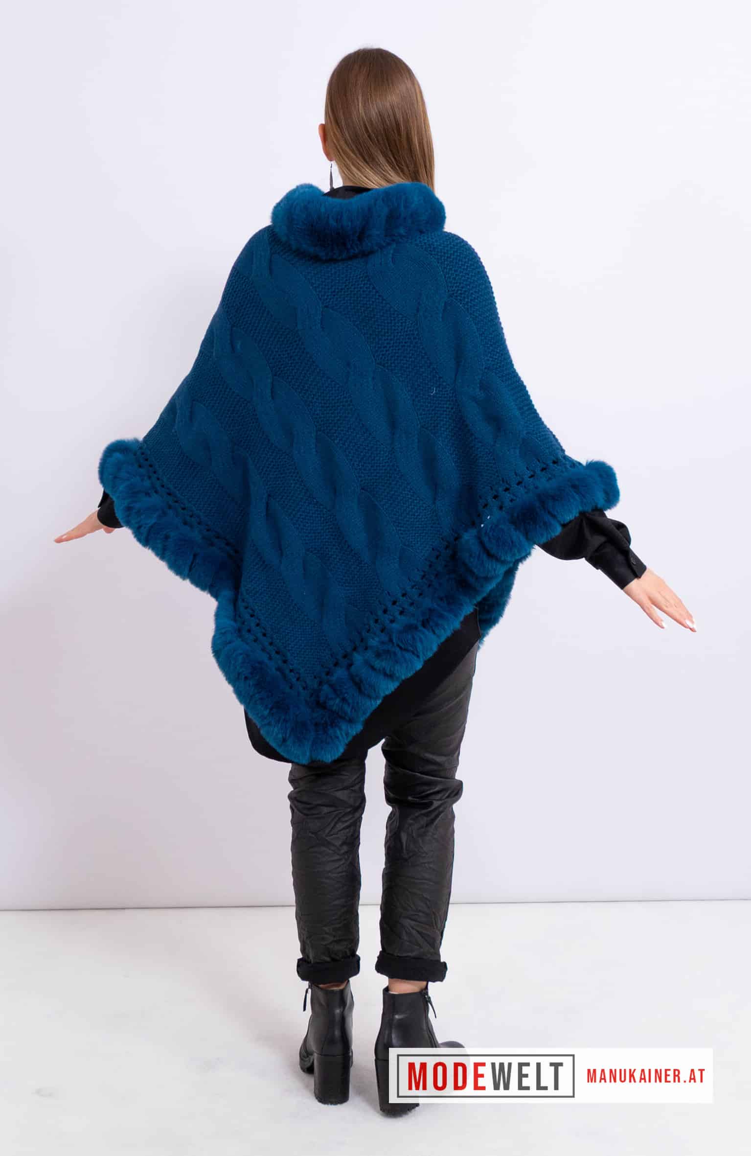 Edelponcho Fabienne Petrol |Gr. UNI|, Anr.: 3225 – Bild 3