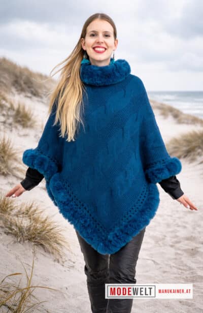 Edelponcho Fabienne Petrol |Gr. UNI|, Anr.: 3225
