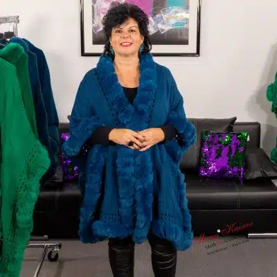 Edelponcho Fabienne Petrol |Gr. UNI|, Anr.: 3225