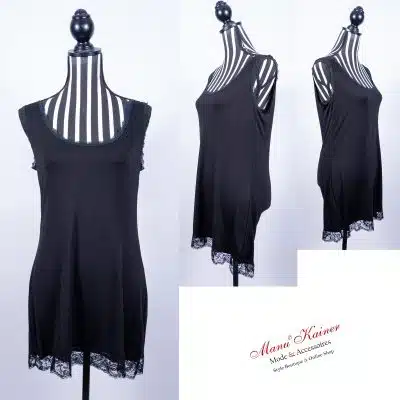 SpitzenUnterLongshirt Eve Schwarz |Gr. UNI 38-46|, Anr.: 3248