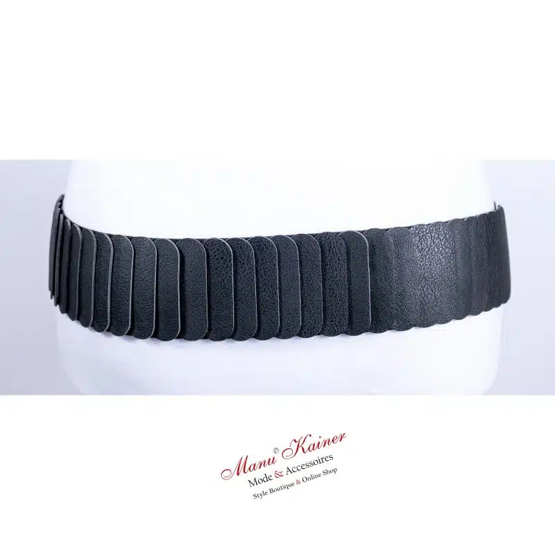 Stretchgürtel Schwarz Goldschnalle, Anr.: 3256 – Bild 2