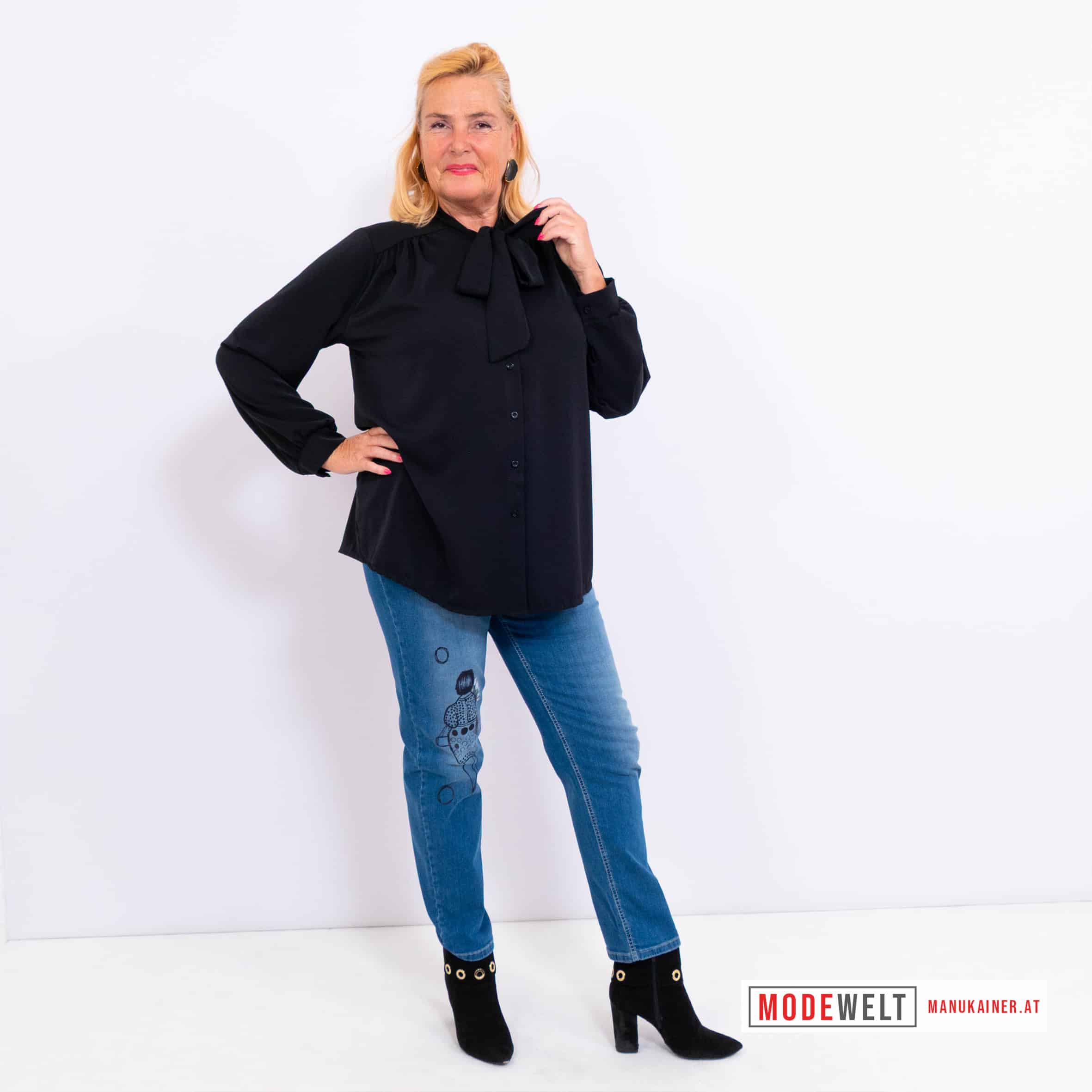 Maschenbluse Nero |Gr. UNI 40-46|, Anr.: 3293 – Bild 2