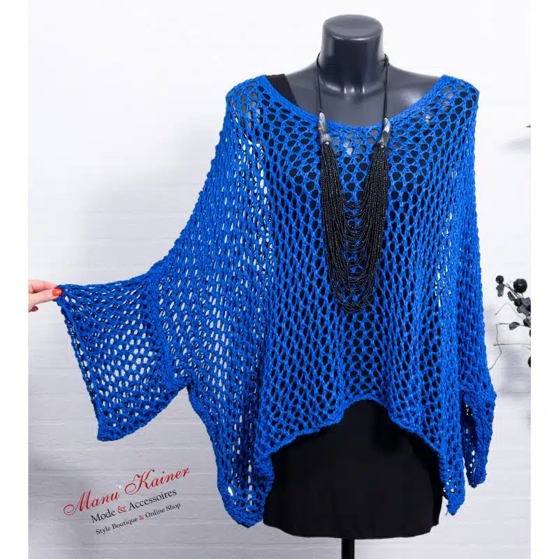 NetzPoncho Donna Blue Saphir |Gr. UNI 36-48+|, Anr.: 3387 – Bild 2