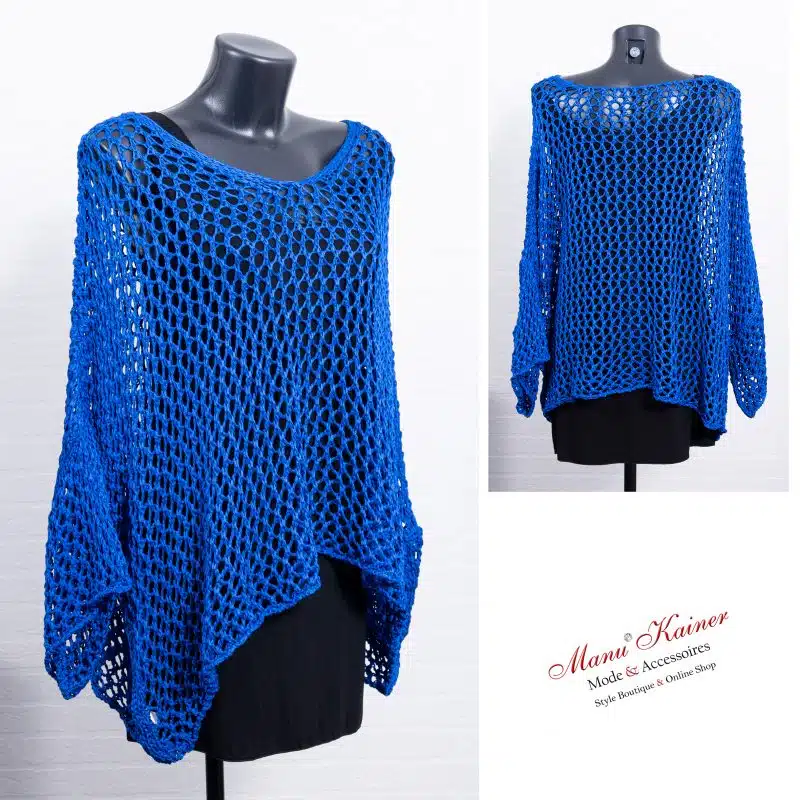 NetzPoncho Donna Blue Saphir |Gr. UNI 36-48+|, Anr.: 3387 – Bild 3
