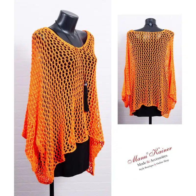 NetzPoncho Donna Mandarin |Gr. UNI 36-48+|, Anr.: 3388 – Bild 2