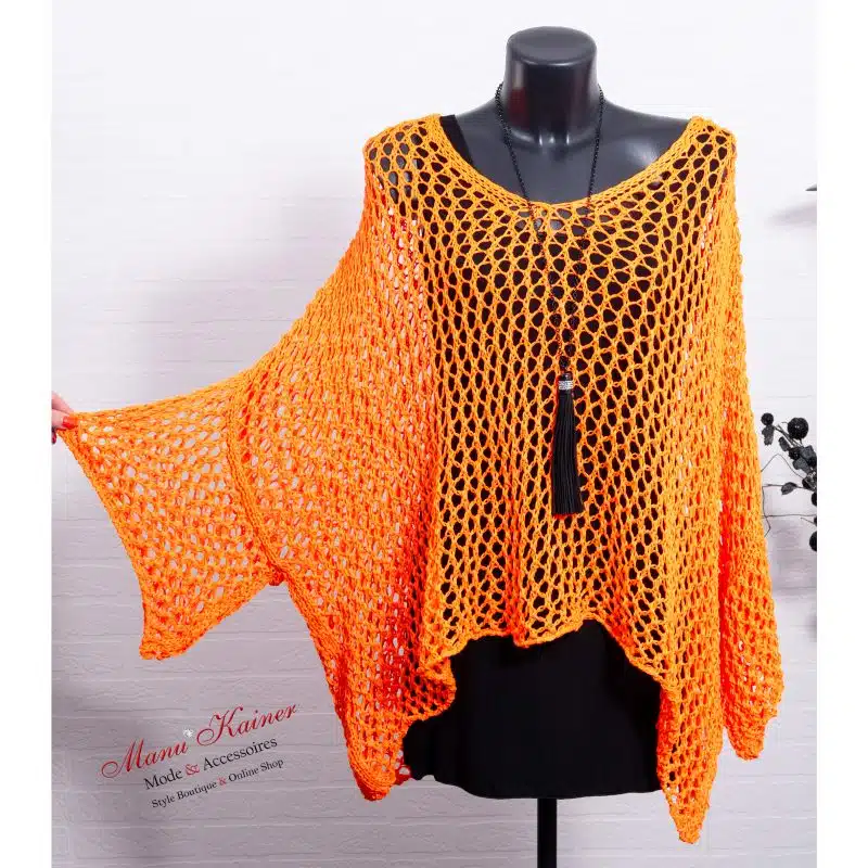 NetzPoncho Donna Mandarin |Gr. UNI 36-48+|, Anr.: 3388 – Bild 3