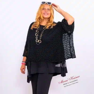 NetzPoncho Donna Black |Gr. UNI 36-48+|, Anr.: 3389