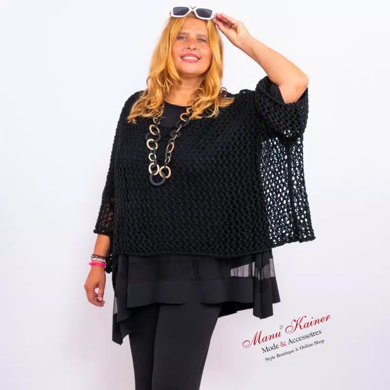 NetzPoncho Donna Black |Gr. UNI 36-48+|, Anr.: 3389