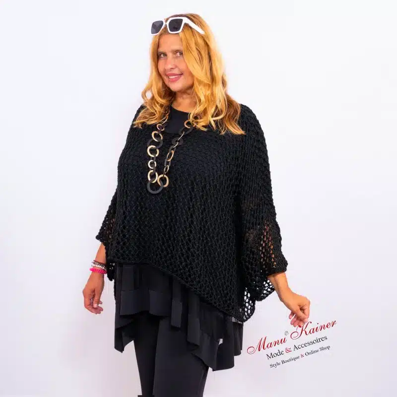 NetzPoncho Donna Black |Gr. UNI 36-48+|, Anr.: 3389 – Bild 2