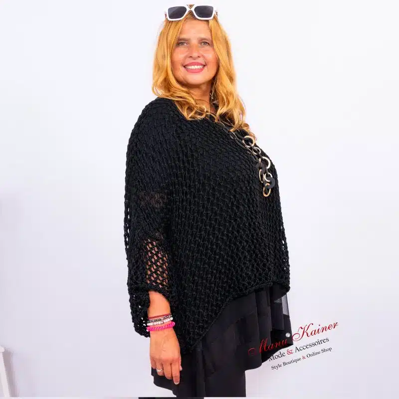NetzPoncho Donna Black |Gr. UNI 36-48+|, Anr.: 3389 – Bild 3
