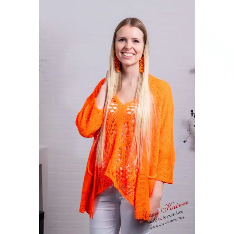 SommerstrickCardiganFelicia NeonOrange |Gr. 36-46|, Anr.: 3409 – Bild 2