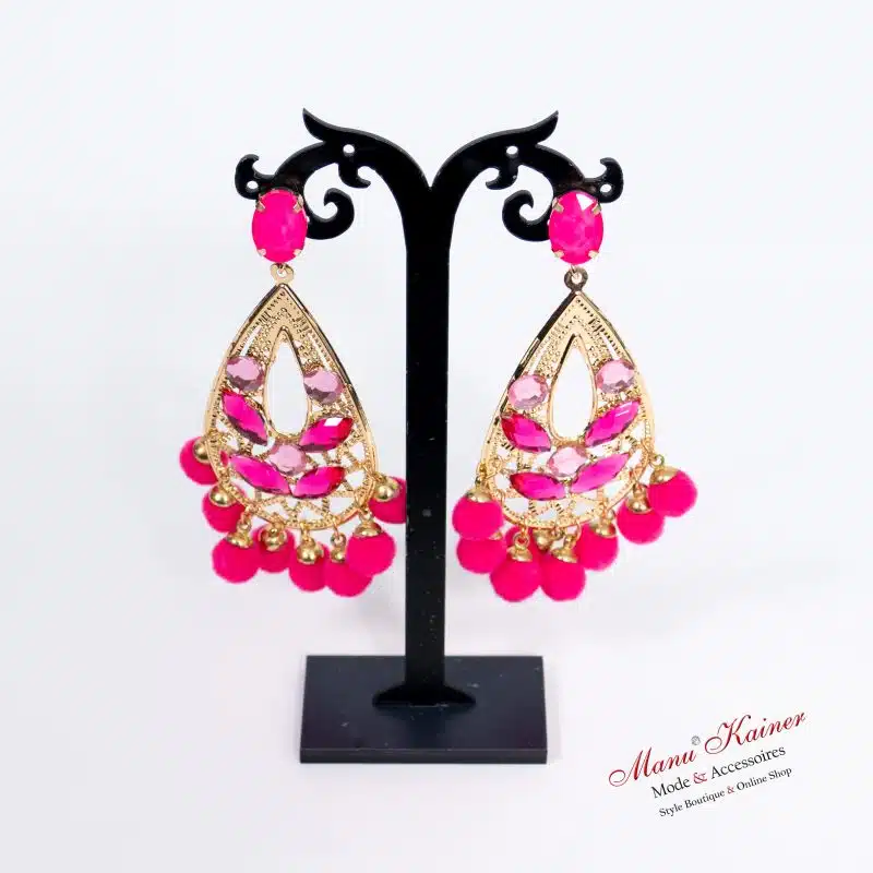 DesignOhrgehänge Felicia NeonPink, Anr.: 3419