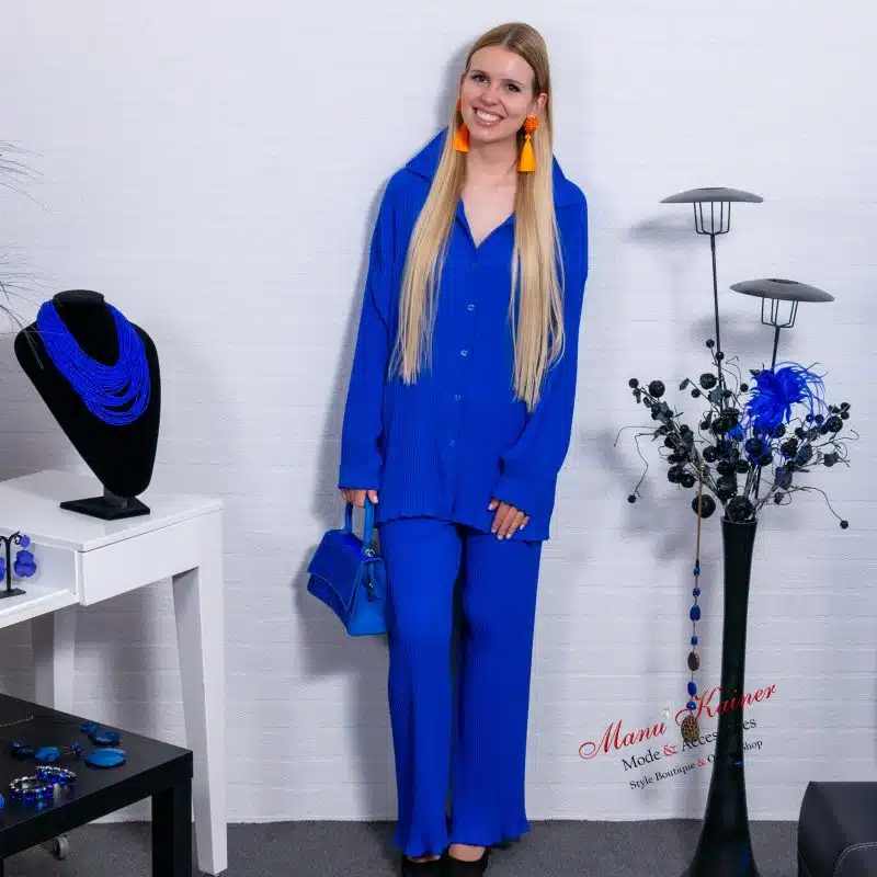 HemdTunika Donna Plissee, Blitzblau |Gr. 36-48|, Anr.: 3464 – Bild 5