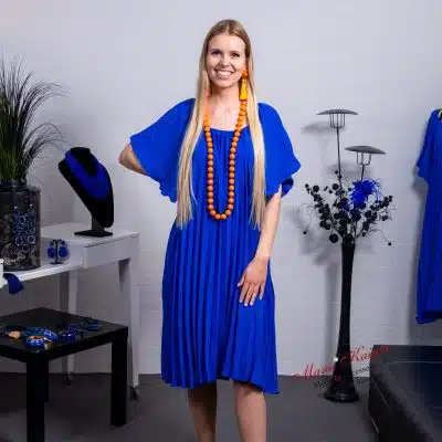 PlisseeKleid La Donna, Blitzblau |Gr. 36 - 48|, Anr.: 3471
