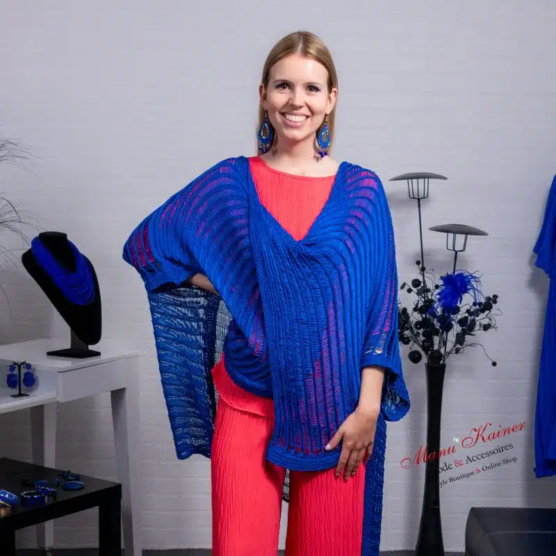 Poncho Angel Blau |Gr. UNI 36-48+|, Anr.: 3477 – Bild 2