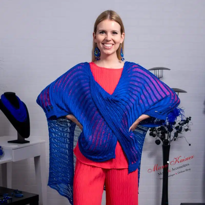 Poncho Angel Blau |Gr. UNI 36-48+|, Anr.: 3477 – Bild 4