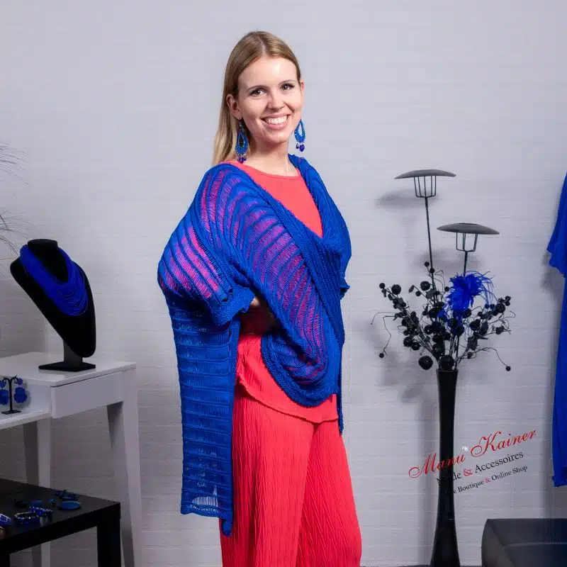 Poncho Angel Blau |Gr. UNI 36-48+|, Anr.: 3477 – Bild 5