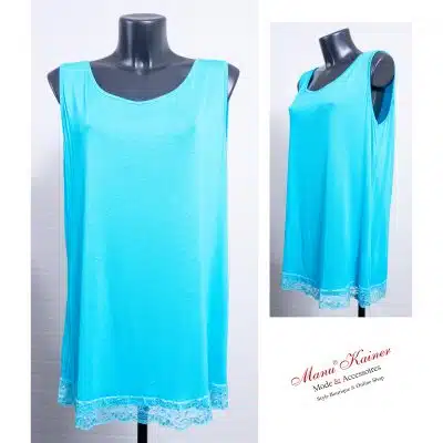 SpitzenUnterLongshirt Eve Türkis |Gr. UNI 42-48|, Anr.: 3492