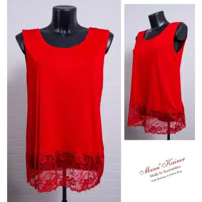 SpitzenLongshirt Dorie Rot, kurz |Gr. UNI 40-48|, Anr.: 3494