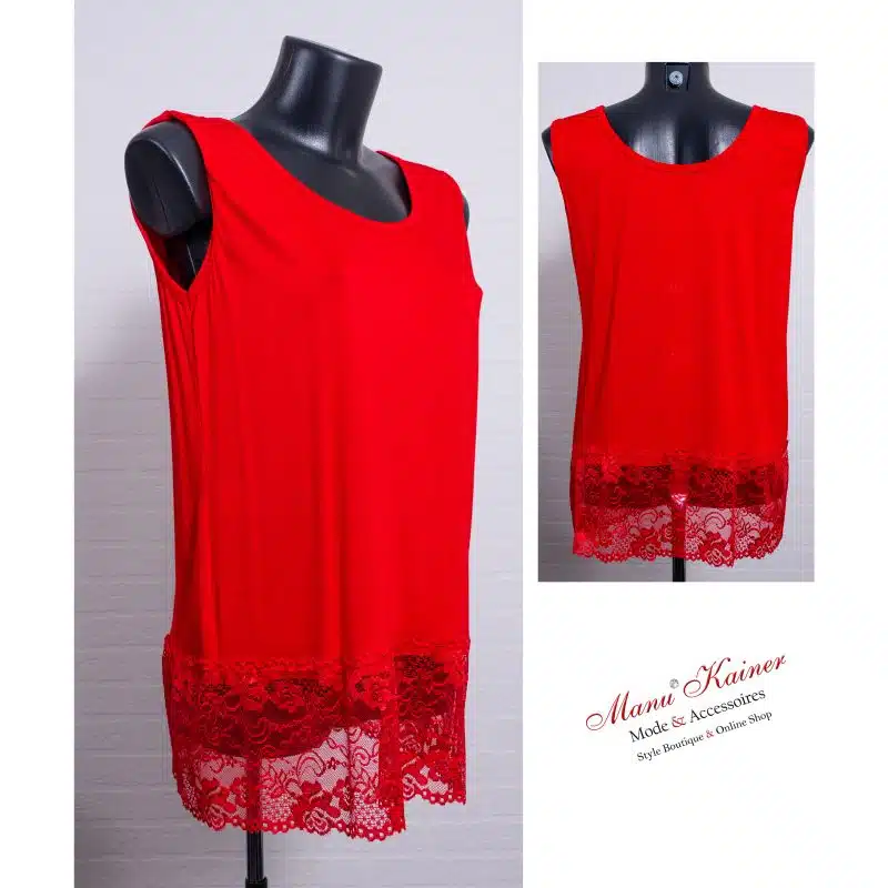 SpitzenLongshirt Dorie Rot, kurz |Gr. UNI 40-48|, Anr.: 3494 – Bild 2