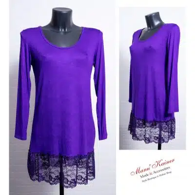 SpitzenLongshirt Clarissa Lila |Gr. UNI 40-46/48|, Anr.: 3497
