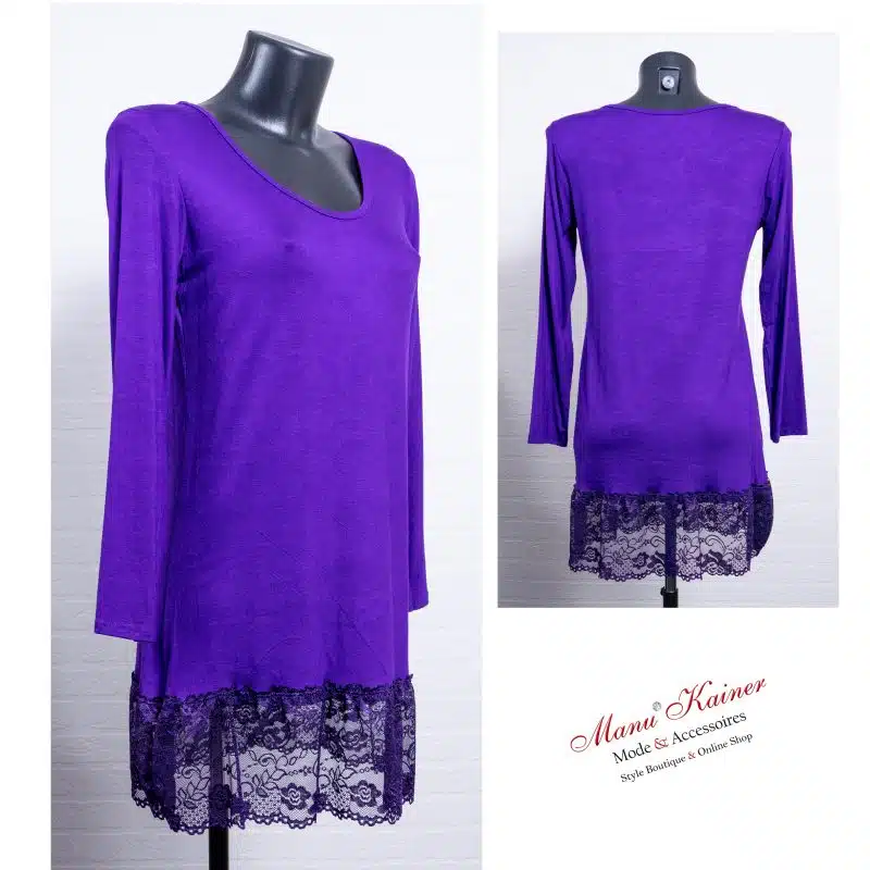 SpitzenLongshirt Clarissa Lila |Gr. UNI 40-46/48|, Anr.: 3497 – Bild 2