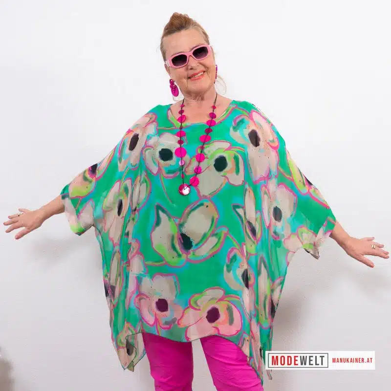 Seidenfeel Tunika Paradise Flower Green |Gr. UNI 40-48+|, Anr.: 3520 – Bild 2