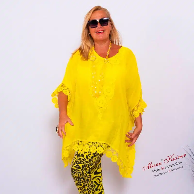 DesignPoncho Romantika Yellow |Gr. UNI 38-48+|, Anr.: 3562